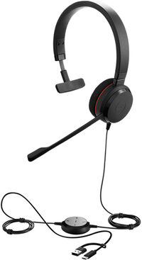 Jabra USBヘッドセット USB-C/A 片耳 UC認定「Jabra Evolve 20 UC Mono USB C/A」 4993-829-269