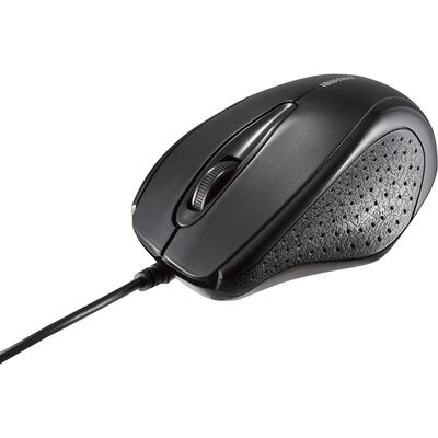 有線IR LEDマウス 3ボタンタイプ 簡易パッケージモデル ブラック BSMRU21BKZ