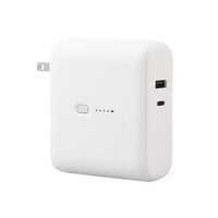 モバイルバッテリー/AC一体型/おまかせ充電対応/USB PD対応/20W/10000mAh/USB-A+C出力各×1/ホワイトフェイス DE-AC07-10000WF