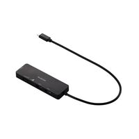 USB HUB/USB-C/バスパワー/USB-A×3/SD+microSDカードスロット/30cm/ブラック U3H-MSD3007BBK