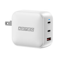 PD対応 GaN AC充電器/100W/USB-A/USB-C×2/ホワイト APD-V100AC2-WH