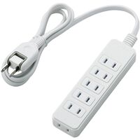 ほこりシャッター付き電源タップ/6個口/1m/ホワイト T-ST02-22610WH