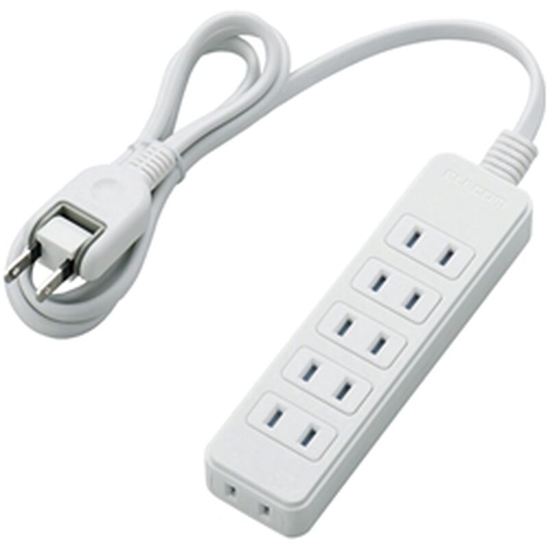 ほこりシャッター付き電源タップ/6個口/1m/ホワイト T-ST02-22610WH