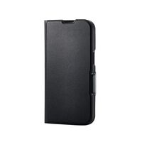 iPhone 16e/レザーケース/手帳型/UltraSlim/薄型/磁石付き/ブラック PM-A25SPLFUBK