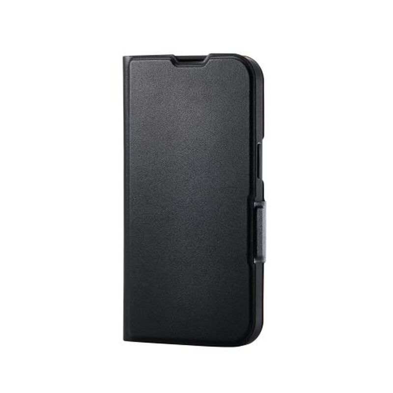 iPhone 16e/レザーケース/手帳型/UltraSlim/薄型/磁石付き/ブラック PM-A25SPLFUBK
