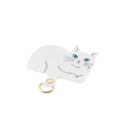 ストラップホールシート/アニマルタイプ/シロネコ/1口タイプ/1枚入り P-STHD1AMCATW