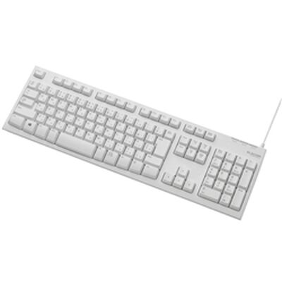 メンブレン式キーボード/108キー/USB/Lサイズ/1000万回高耐久/ホワイト TK-FCM062WH