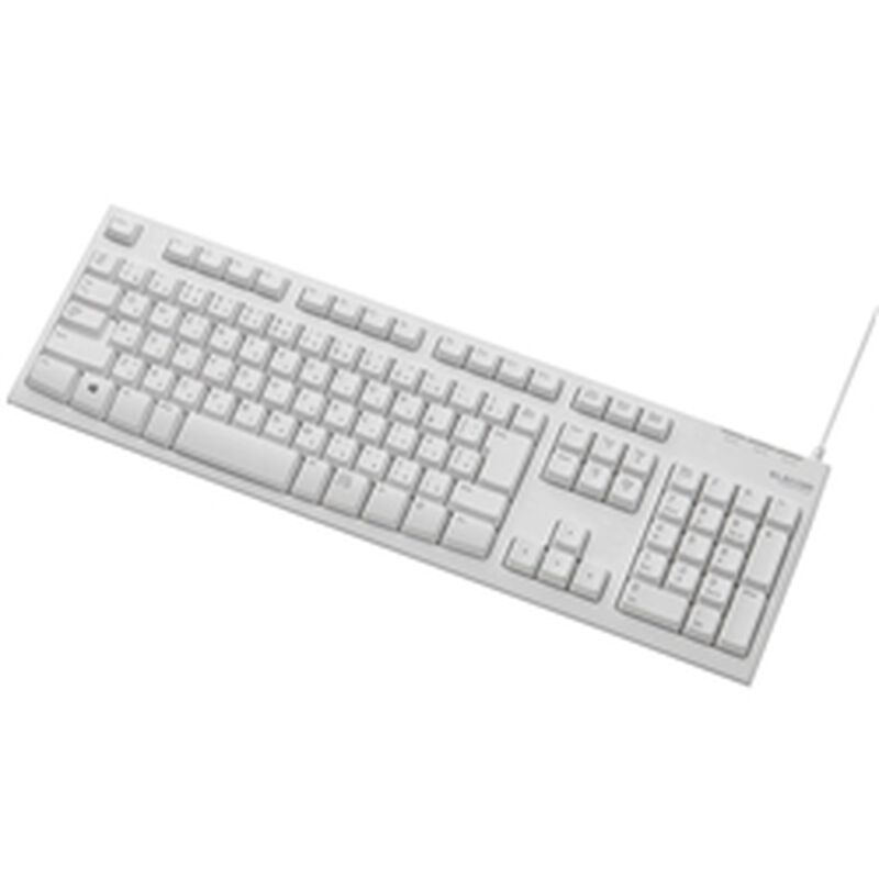 メンブレン式キーボード/108キー/USB/Lサイズ/1000万回高耐久/ホワイト TK-FCM062WH