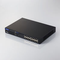 法人用ノン・インテリジェントスイッチングハブ/Gigabit対応/PoE/16ポート/電源内蔵モデル/小型筐体/ファンレス/3年保証 EHB-UG2C16-PL