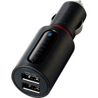 FMトランスミッター/Bluetooth/USB2ポート付/3.4A/おまかせ充電/4チャンネル/ブラック LAT-FMBT04BK