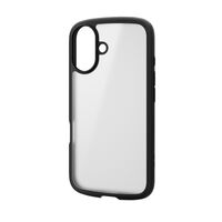 iPhone 16用ハイブリッドケース/TOUGH SLIM LITE/フレームカラー/背面クリア/シルキークリア/ストラップシート/ブラック PM-A24ATSLFCSBK