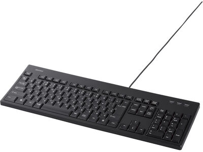 有線フルキーボード 防水防塵抗菌仕様 ブラック BSKBU520BK