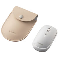 BlueLEDマウス/薄型/Bluetooth対応/4ボタン/ポーチ付/ホワイト M-TM10BBWH