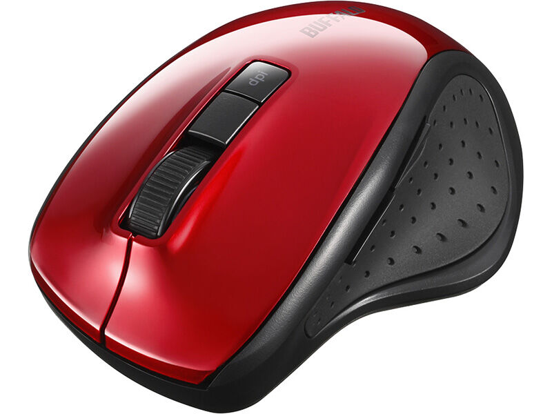 5ボタン Bluetooth5.0 BlueLED マウス レッド BSMBB300RD