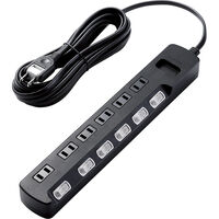 AV雷ガードタップ/個別スイッチ/ホコリシャッター付/6個口/5m/ブラック AVT-K6A-2650BK