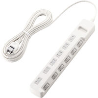 雷ガードタップ/個別スイッチ/ほこり防止シャッター付/6個口/5m/ホワイト T-K6A-2650WH