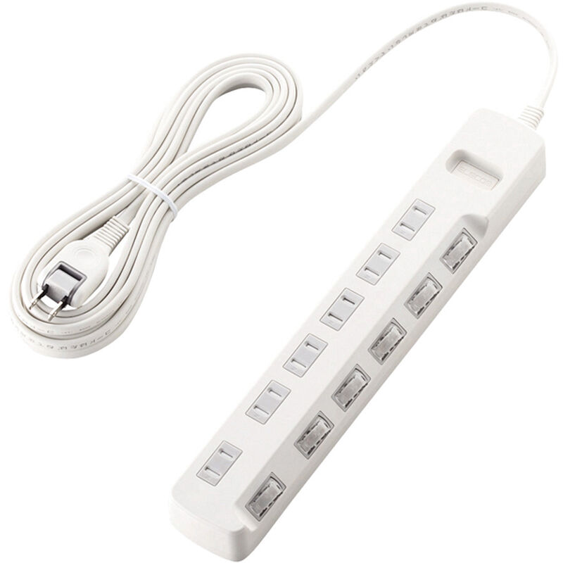 雷ガードタップ/個別スイッチ/ほこり防止シャッター付/6個口/5m/ホワイト T-K6A-2650WH