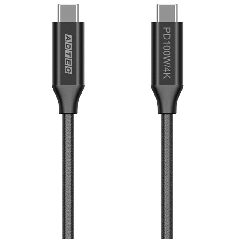 USB3.2 Type-C to C ケーブル (4K・100W出力 / 10Gbps / 2.0m) ブラック APC-V2010CC-4KU3G2-B