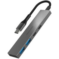 USB3.1 Gen1対応 USB Type-C接続 4ポートUSBハブ シルバー GH-HB3C4A-SV