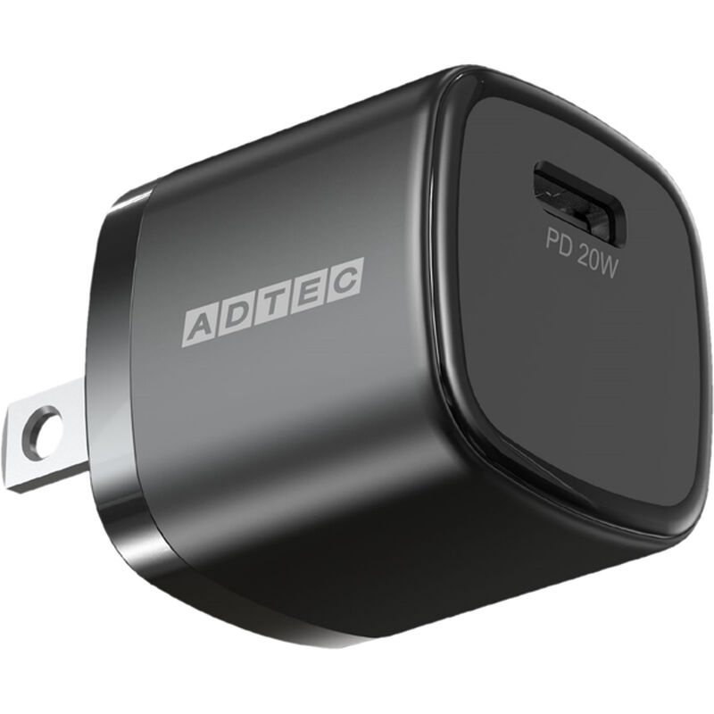 Power Delivery対応 AC充電器/20W/USB Type-C 1ポート/ブラック APD-V020C-BK