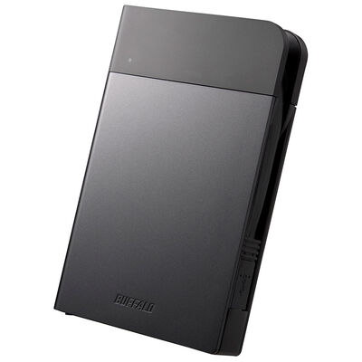 ICカード対応MILスペック 耐衝撃ボディー防雨防塵ポータブルHDD 2TB ブラック HD-PZN2.0U3-B