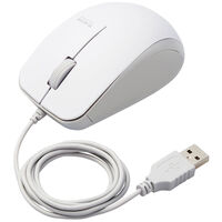 BlueLEDマウス/有線/3ボタン/サイドラバー/抗菌/ホワイト M-BL27UBKWH
