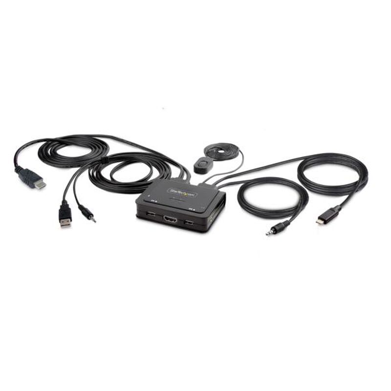 KVMスイッチ/2ポート/シングルモニター/4K60Hz HDMI/ハイブリッド接続(USB-A/HDMI & USB-C DP Altモード) C2-H46-UAC-CBL-KVM