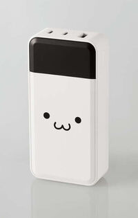 モバイルバッテリー/リチウムイオン電池/残量表示/USB PD/30W/10000mAh/USB-C入出力×2/USB-A出力×1/しろちゃん DE-C51L-10000WF