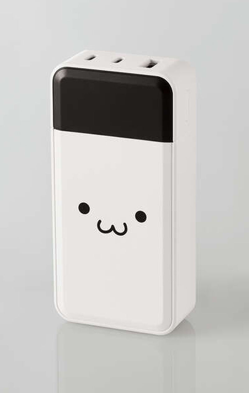 モバイルバッテリー/リチウムイオン電池/残量表示/USB PD/30W/10000mAh/USB-C入出力×2/USB-A出力×1/しろちゃん DE-C51L-10000WF