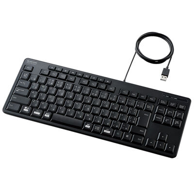 コンパクトキーボード/有線/静音設計/抗菌/ブラック TK-FCM113SKBK