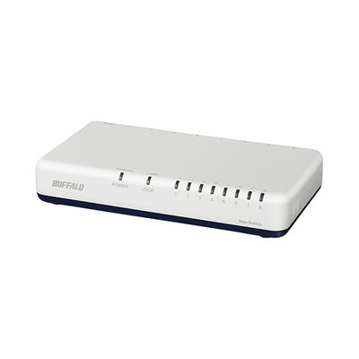 Giga8ポート スイッチングハブ 電源外付け プラスチック筐体 マグネット付属 ホワイト LSW7-GT-8EP/WH