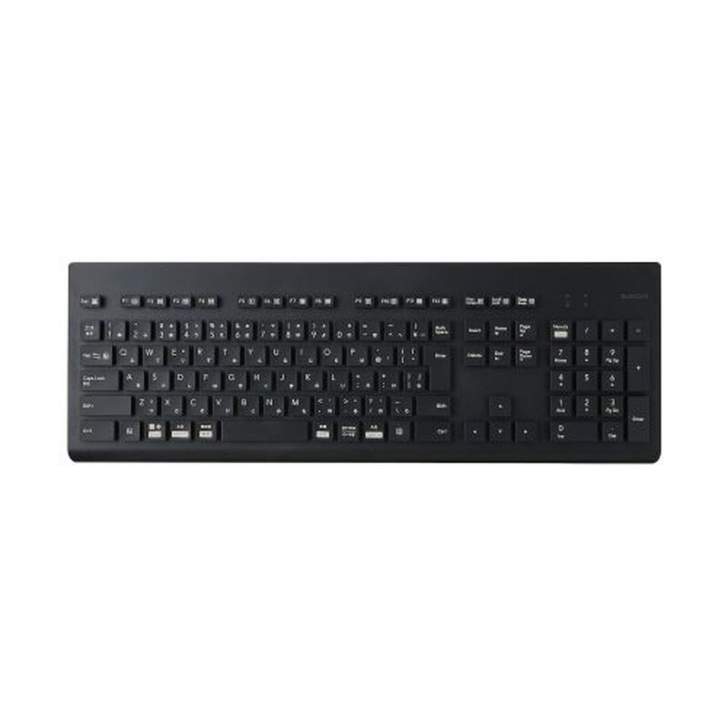 キーボード/Bluetooth/ワイヤレス/メンブレン式/フルサイズ/洗える/抗菌/ブラック TK-WS03BMKBK