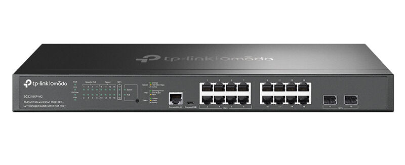 Omada 2.5G 16ポート&10GE SFP+ 2ポート L2+ マネージスイッチ（PoE+8ポート搭載） SG3218XP-M2(UN)
