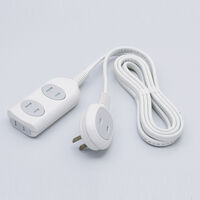 扉付タップラン 3個口＋1個口 2m ホワイト WLP-3020B(W)