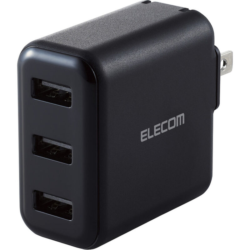 AC充電器/スマホ・タブレット用/3.6A出力/USB-Aメス3ポート/おまかせ充電搭載/ブラック MPA-ACU12BK