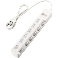 省エネタップ/個別スイッチ/ほこり防止シャッター付/6個口/1.0m/ホワイト T-E6A-2610WH