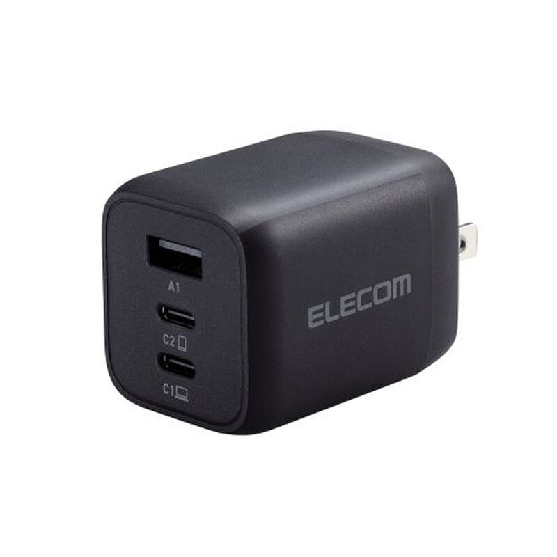 ノートPC用ACアダプター/USB充電器/USB PD,PPS対応/65W/USB-C×2/USB-A×1/スイングプラグ/ブラック ACDC-PD4465BK