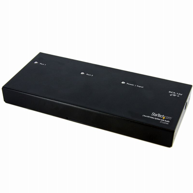 2出力対応DVIディスプレイスプリッター オーディオ対応 ビデオ・モニタ分配器 1920x1200(60Hz)対応 最大10m ST122DVIA