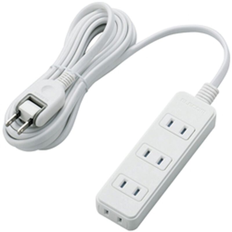 ほこりシャッター付き電源タップ/4個口/3m/ホワイト T-ST02-22430WH