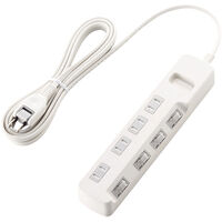 省エネタップ/個別スイッチ/ほこり防止シャッター付/4個口/3.0m/ホワイト T-E6A-2430WH
