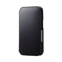iPhone 15用レザーケース/手帳型/耐衝撃/NEUTZ/磁石付き/ブラック PM-A23APLFY2BK
