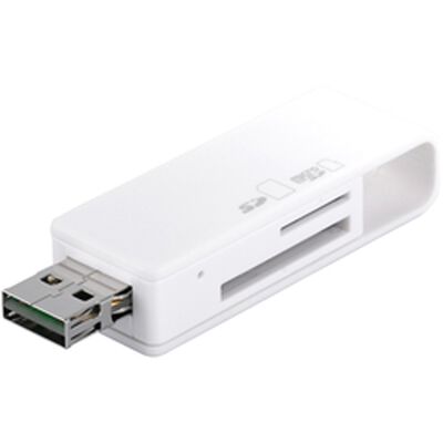 どっちもUSBカードリーダー/ライター どっちもUSBコネクター採用 ホワイト BSCRD05U2WH