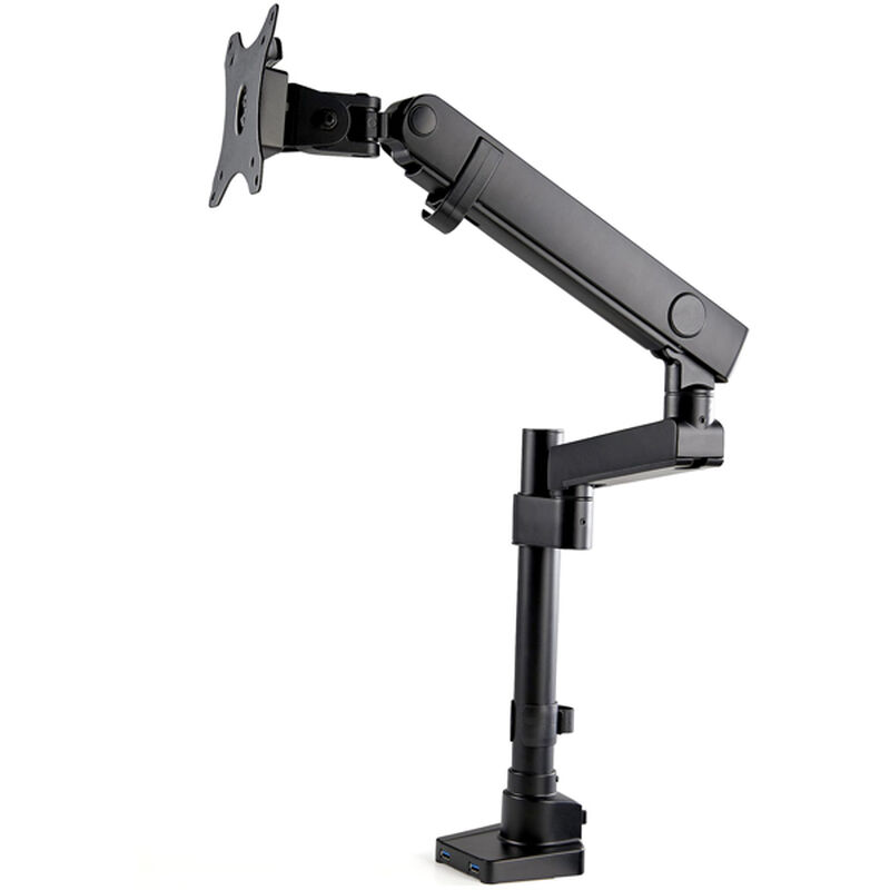 ポールマウント型液晶モニターアーム クランプ式/グロメット式 VESA規格34インチモニタ対応 2ポートUSBハブ ケーブル収納可 ARMPIVOT2USB3