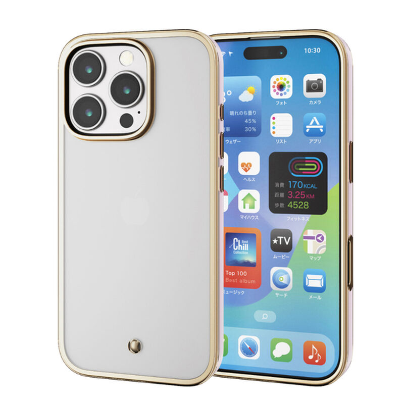 iPhone 16 Pro用ソフトケース/メタリックライン/ピンク PM-A24CUCTMLPN
