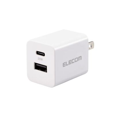 AC充電器/USB充電器/USB Power Delivery準拠/20W/USB-C1ポート/USB-A1ポート/スイングプラグ/ホワイト MPA-ACCP36WH