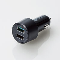 シガーチャージャー/2USBポート(自動識別)/Quick Charge 3.0+USB1ポート(最大2.4A)/ブラック MPA-CCUQ04BK