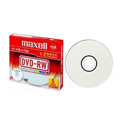 データ用1-2倍対応DVD-RW4.7GB 5枚パック1枚ずつプラケース入 DRW47PWB.S1P5S A