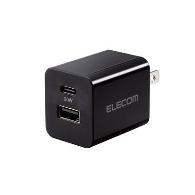 AC充電器/USB充電器/USB Power Delivery準拠/20W/USB-C1ポート/USB-A1ポート/スイングプラグ/ブラック MPA-ACCP36BK