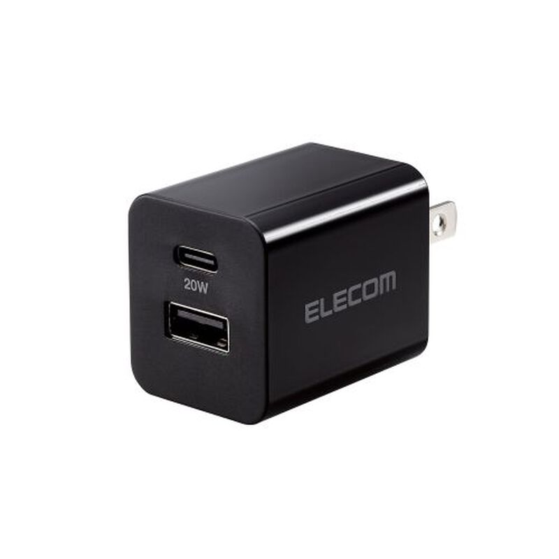 AC充電器/USB充電器/USB Power Delivery準拠/20W/USB-C1ポート/USB-A1ポート/スイングプラグ/ブラック MPA-ACCP36BK
