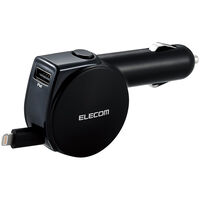 シガーチャージャー/リール90cm+USB Aポート/4.8A/インジケーター付/ブラック MPA-CCL04BK